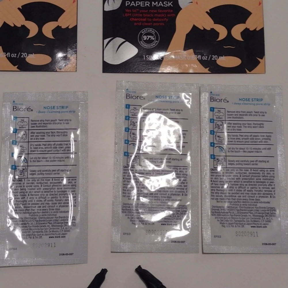 NEW Beauty Self Care Lot of 10 Masks 12 Biore Pore Strips and 6 Headbands